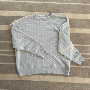 Champion Grey Sweatshirt Quilted Sz XL